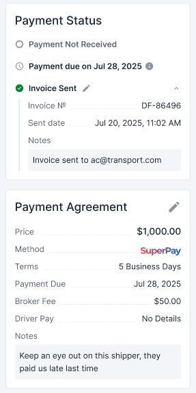 Payment Visibility screenshot