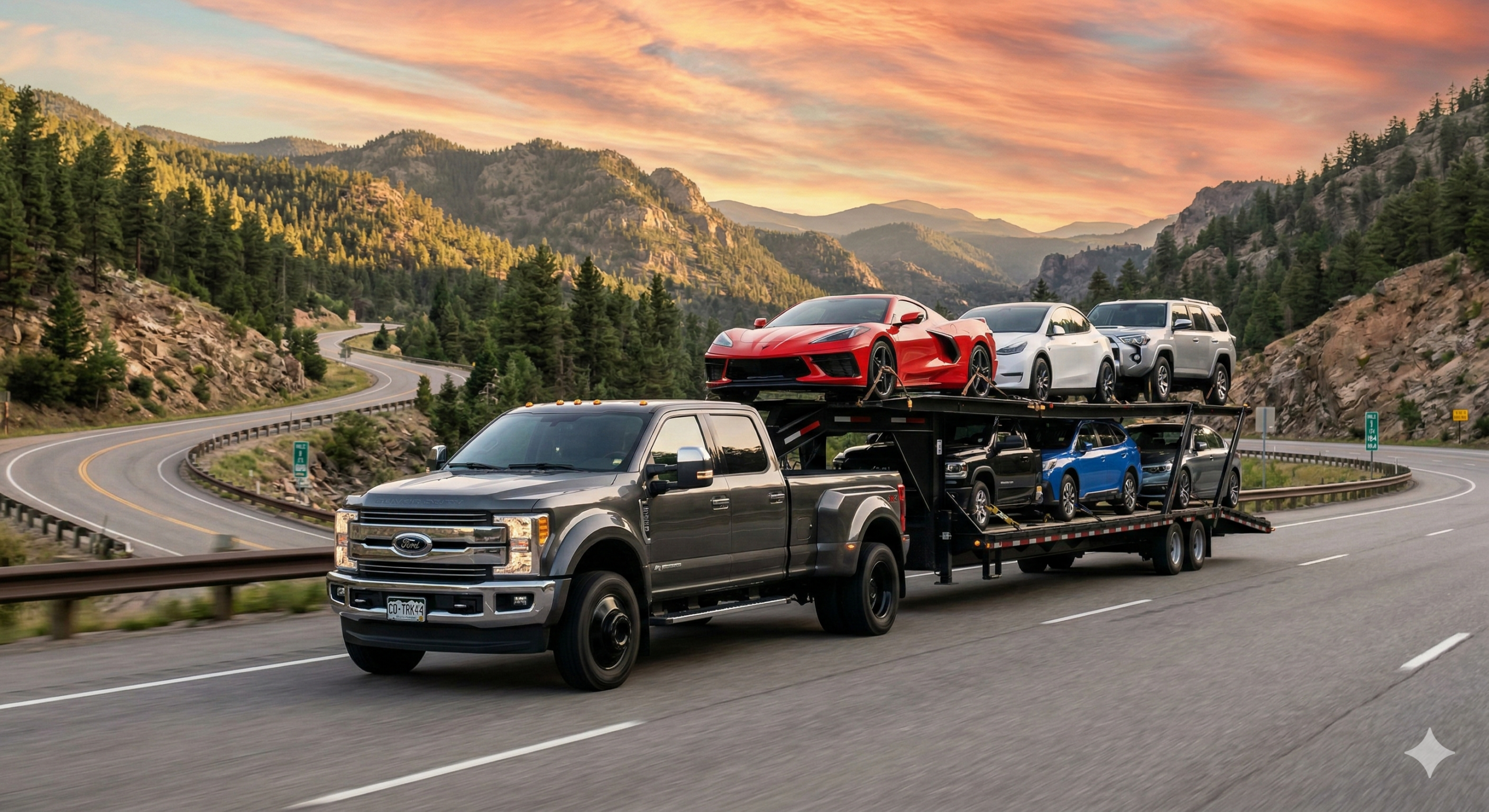 dually truck hauling